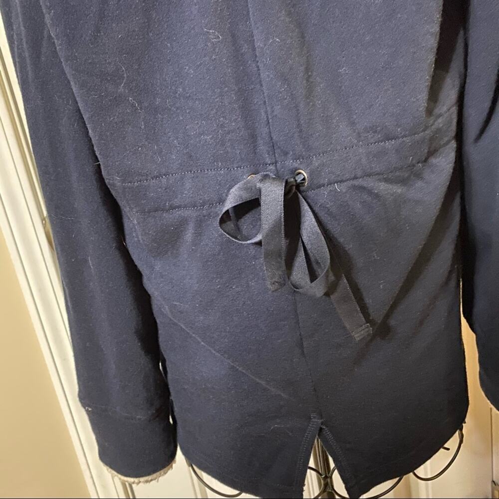 PJ Salvage Hoodie Jacket Size Medium Navy Blue Zip Front Shearling Lined Hood - Picture 10 of 11